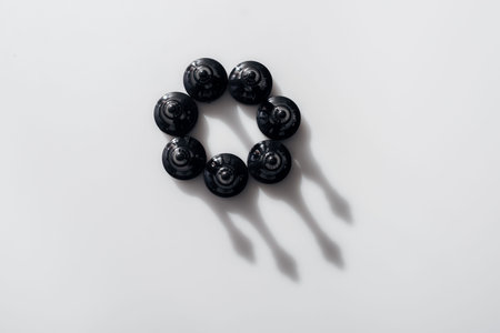 top view black chess figures