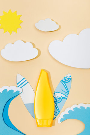 top view paper cut summer