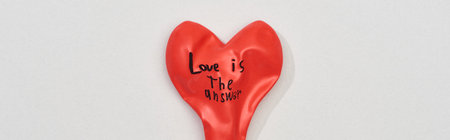 top view balloon love answerの写真素材
