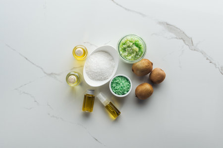 top view different ingredients homemadeの写真素材