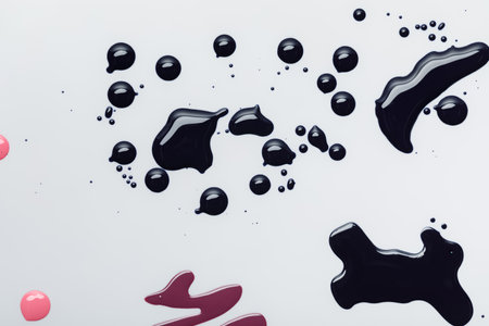 top view wet black spillsの写真素材