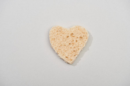 top view heart shape bread
