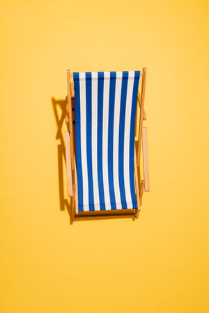 top view striped deck chair