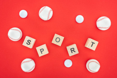 sport letters wooden cubes softballs