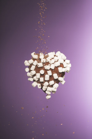 chocolate heart shaped candy marshmallow