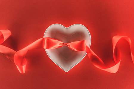 elevated view heart symbol festive