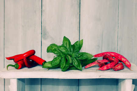 Pepper and basilの写真素材