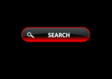 red neon web button search, black backgroundの写真素材