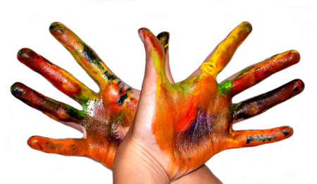 Painting handsの写真素材