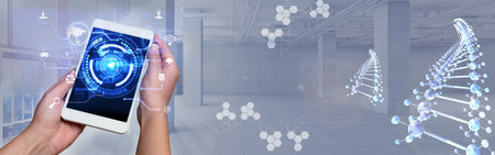 Picture Of Both Hands Holding Cellular Phone Lightly Presenting Wonderful Futuristic Technology. Image Pair Palm Using Digital Telephone Showing Amazing Modern Automation.の写真素材