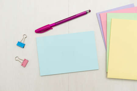 Flashy School Office Supplies, Bright Teaching Learning Collections, Creative Writing Tools, Educational Things, Mixed Student Stuff Pen Paper Notebook Sticky Notes Pencilの写真素材