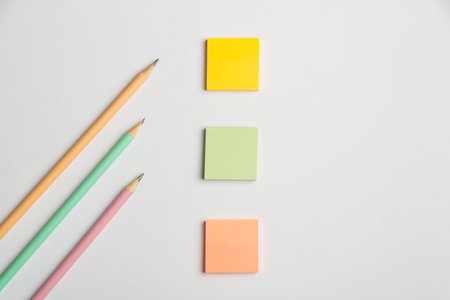 Flashy School Office Supplies, Bright Teaching Learning Collections, Creative Writing Tools, Educational Things, Mixed Student Stuff Pen Paper Notebook Sticky Notes Pencilの写真素材