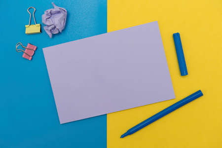 Flashy School Office Supplies, Bright Teaching Learning Collections, Creative Writing Tools, Educational Things, Mixed Student Stuff Pen Paper Notebook Sticky Notes Pencilの写真素材