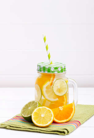 Citrus lemonade infused waterの写真素材