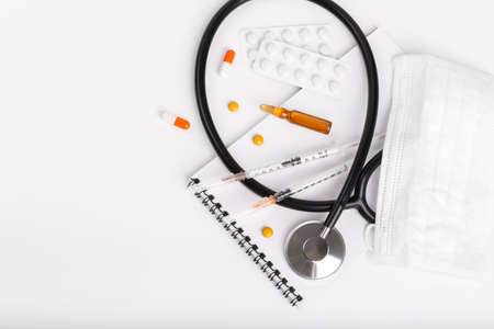 Medical items on whiteの写真素材