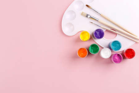 Colorful watercolor paletteの写真素材