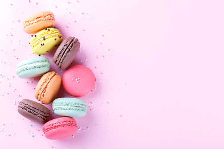 Colorful french macarons