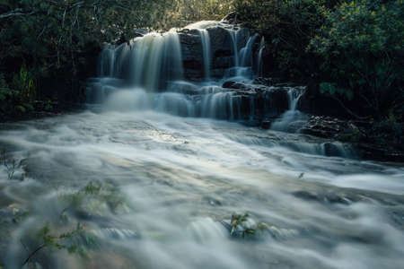 Raging waters at Kellys Falls after heavy rainsの写真素材