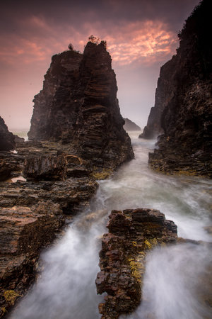 Craggy ocean channel eroded over time