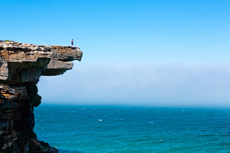 Eagle Rock and a sea fogの写真素材