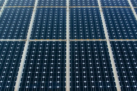 Solar panels surface, technology for renewable energy and power industryの写真素材