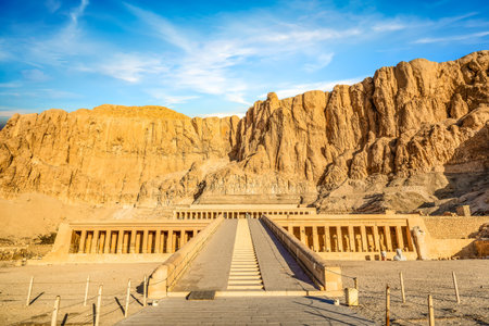 Temple of Queen Hatshepsut, View of the temple in the rock in Egypt
