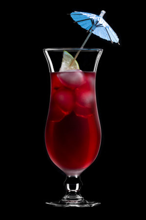 Sea breeze cocktail over blackの写真素材