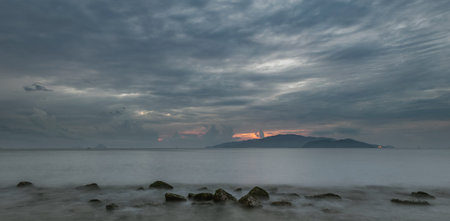 nha trang bay moody sunrise sky vietnam