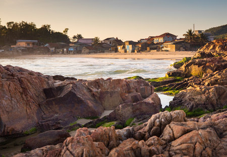 vietnamese fishing villageの写真素材
