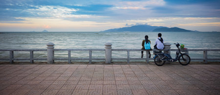 enjoying the view nha trang vietnamの写真素材