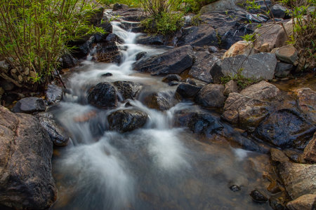 rocky mountain stream vietnamの写真素材