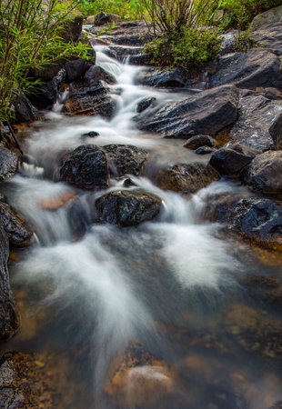 rocky mountain stream vietnamの写真素材