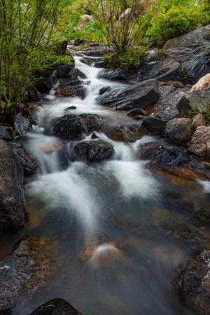 rocky mountain stream vietnamの写真素材