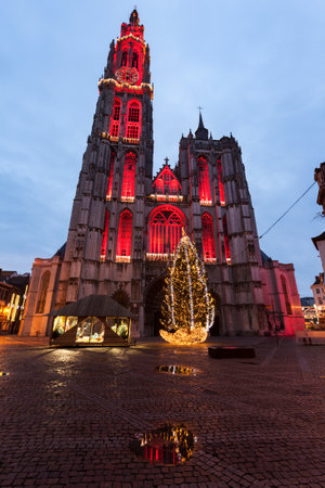Cathedral of Our Lady in Antwerp. Antwerp, Flemish Region, Belgiumの写真素材