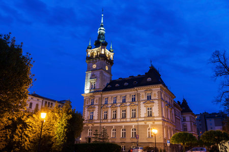 Old city hall in Bielsko-Biala. Bielsko-Biala, Silesia, Poland.の写真素材