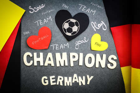 Fan's wall for German football team, football championship, victory of German team, abstract sport backgroundの写真素材