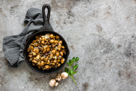 Fried mushroomsの写真素材