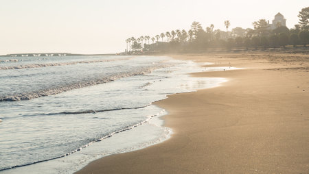 Sand beach and sunlightの写真素材