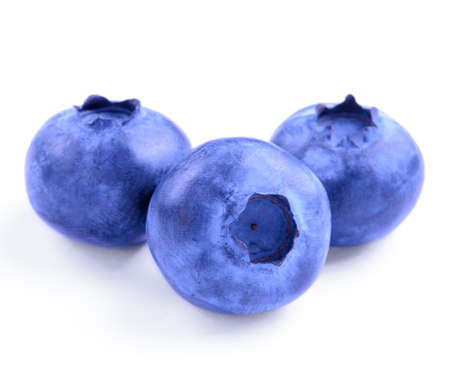 Group of Fresh Sweet Blueberries Isolated on the White Backgroundの写真素材