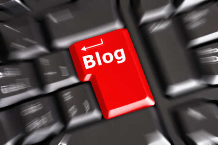 blog key on keyboard showing internet communication conceptの写真素材