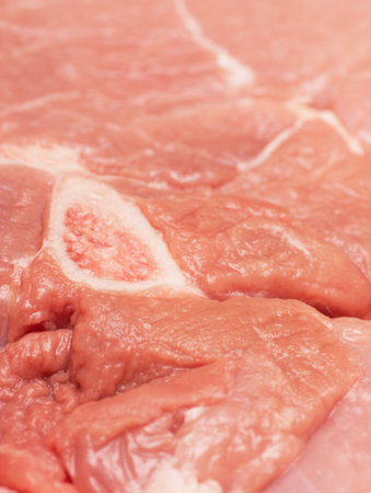 Closeup view of unprepared cutted meatの写真素材