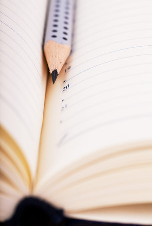 Close up view of lead pencil in organizer