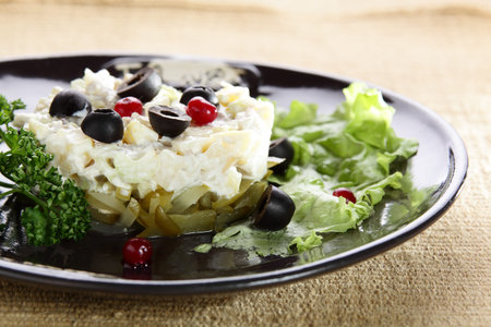 fresh and tasty salad on the table