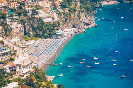Beautiful coastal towns of Italy - scenic Positano in Amalfi coastの写真素材