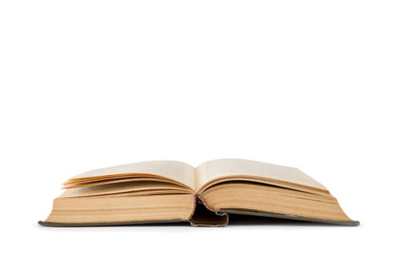 Open book isolated on white background