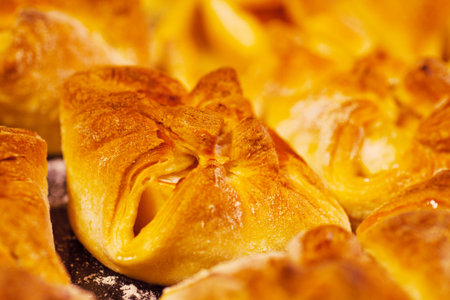 Pies in oven