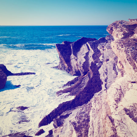 Rocky Coast of Atlantic Ocean in Portugal
