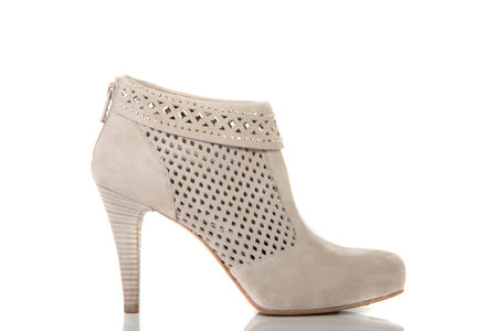 woman brand new shoe on white backgroundの写真素材