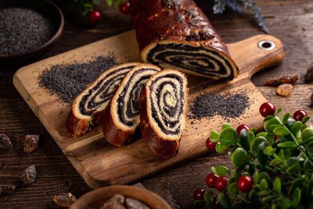 Homemade poppy seed roll cakes beigli or bejgli for Christmas table