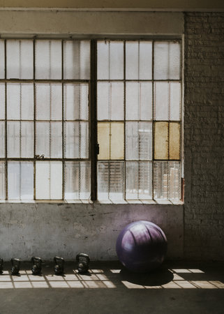 Fitness equipment with natural lightの素材